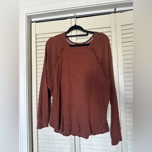 Pilcro Women's Rust Long Sleeve Top